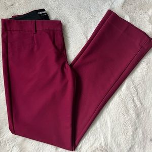Express Columnist Dress Pants in Burgundy Color